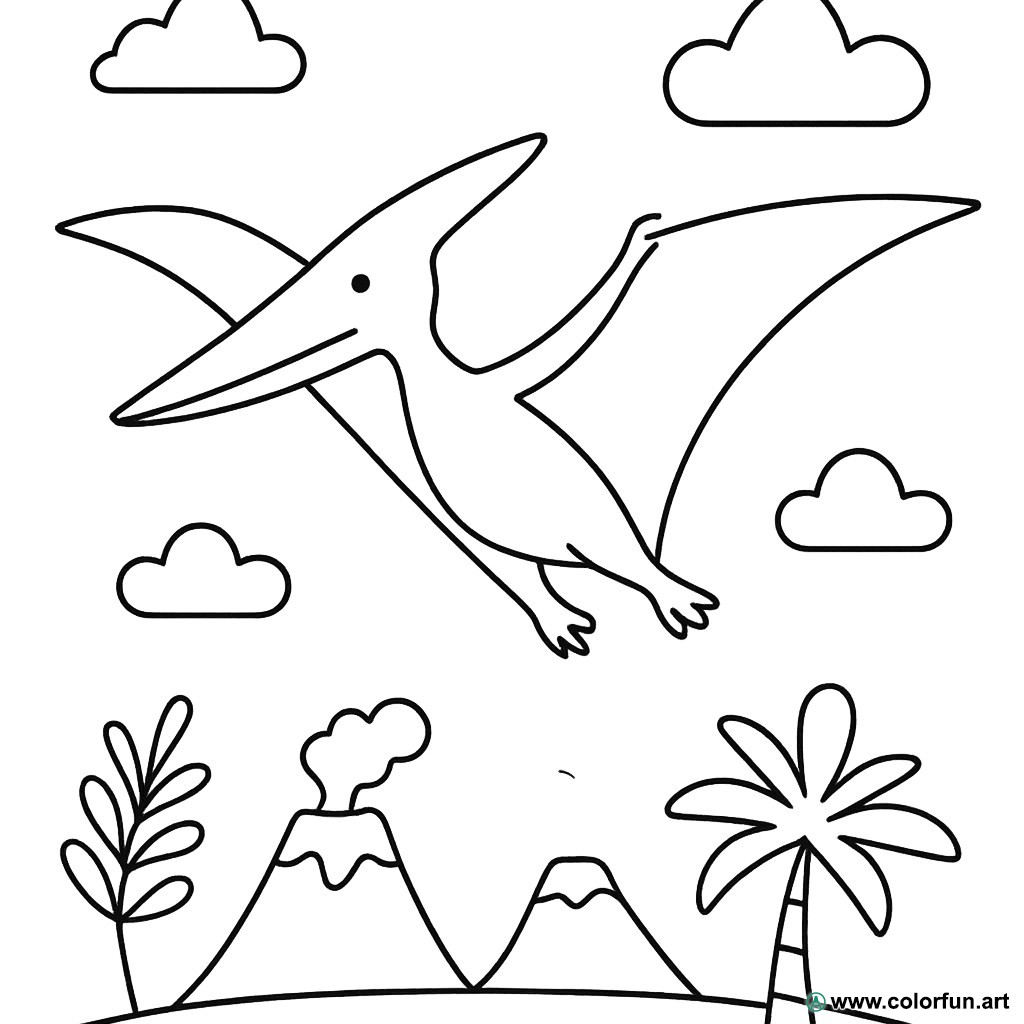 kolorowanka realistycznego pterodaktyla
