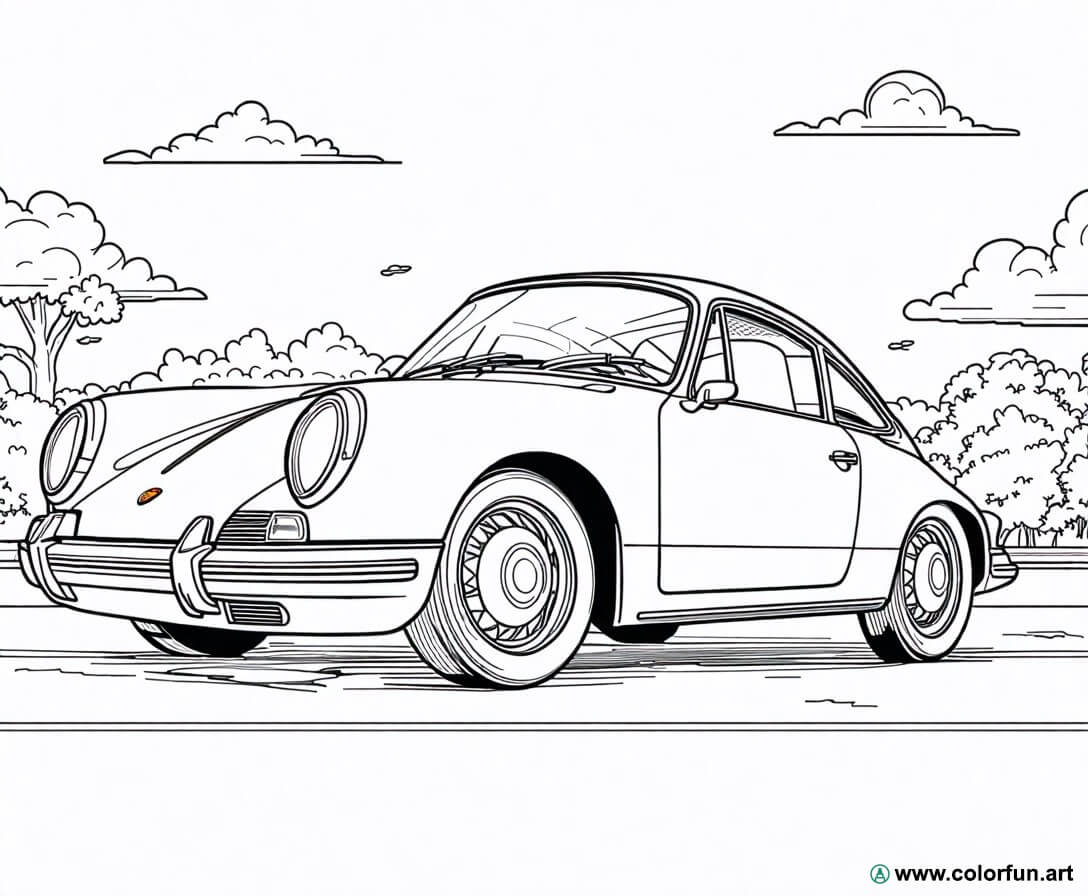 kolorowanka porsche vintage