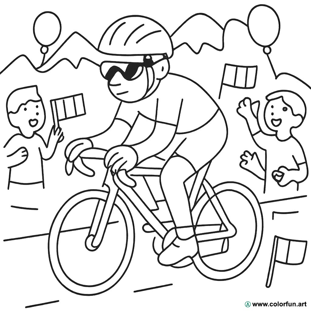 kolorowanka kolarz Tour de France