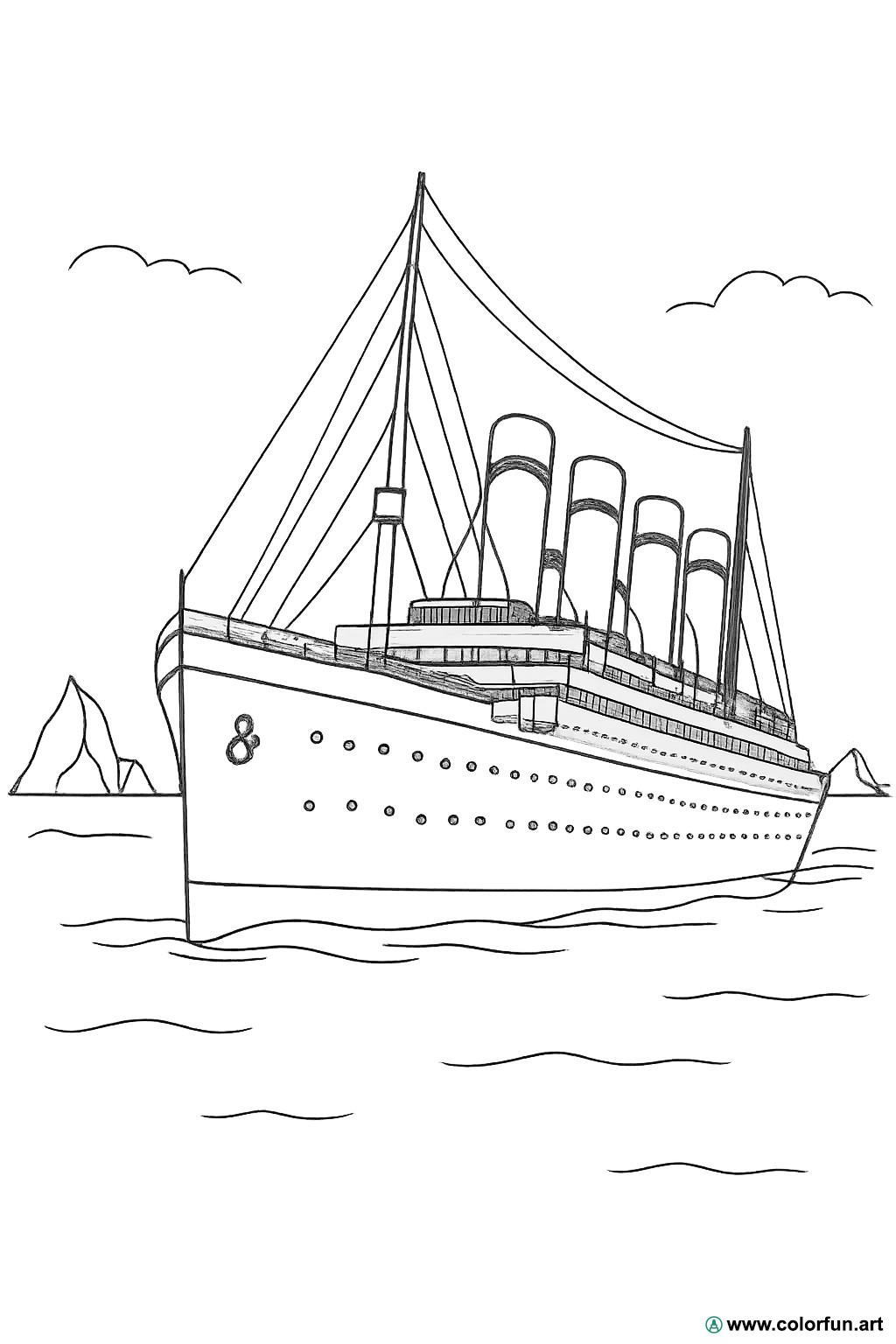 kolorowanka Titanic realistyczna