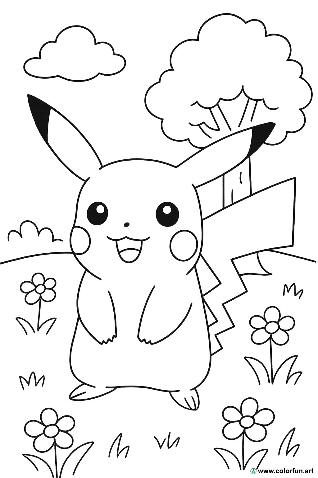 realistyczna kolorowanka pikachu