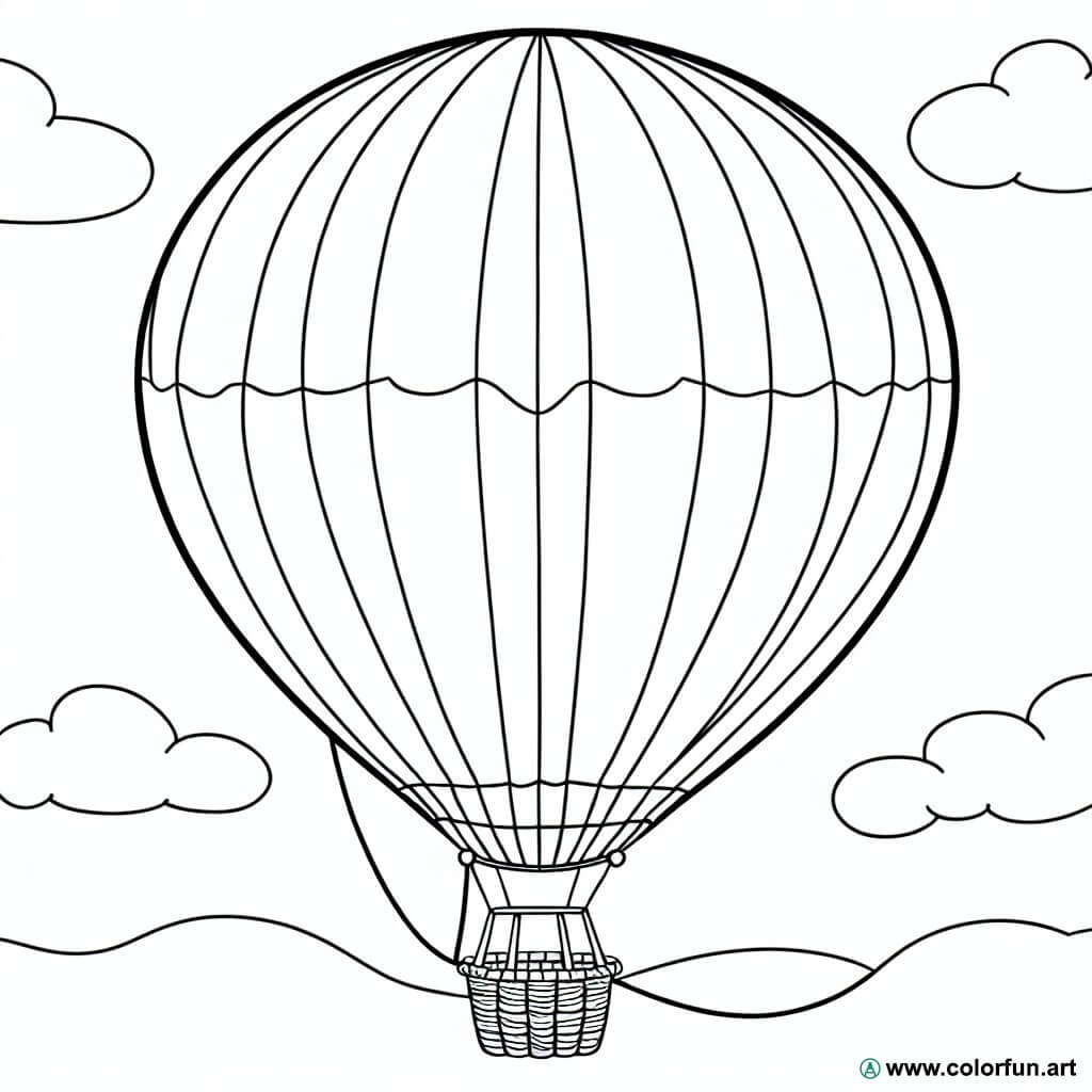 kolorowanka balonu na gorące powietrze vintage
