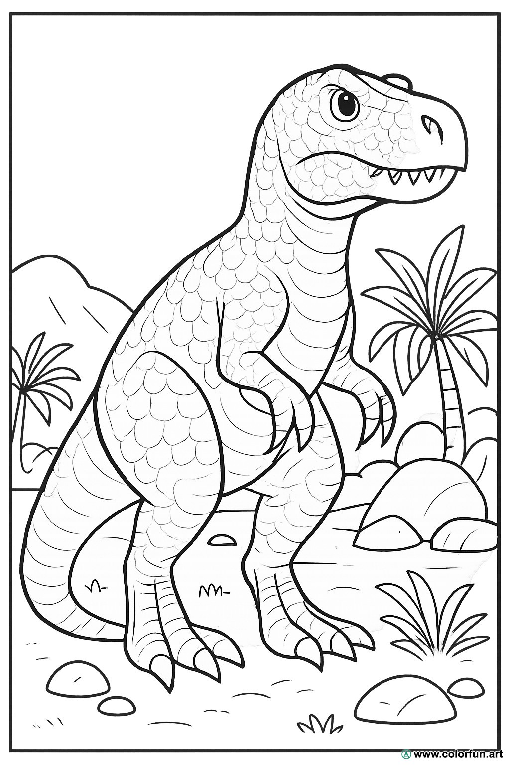 kolorowanka realistycznego dinozaura