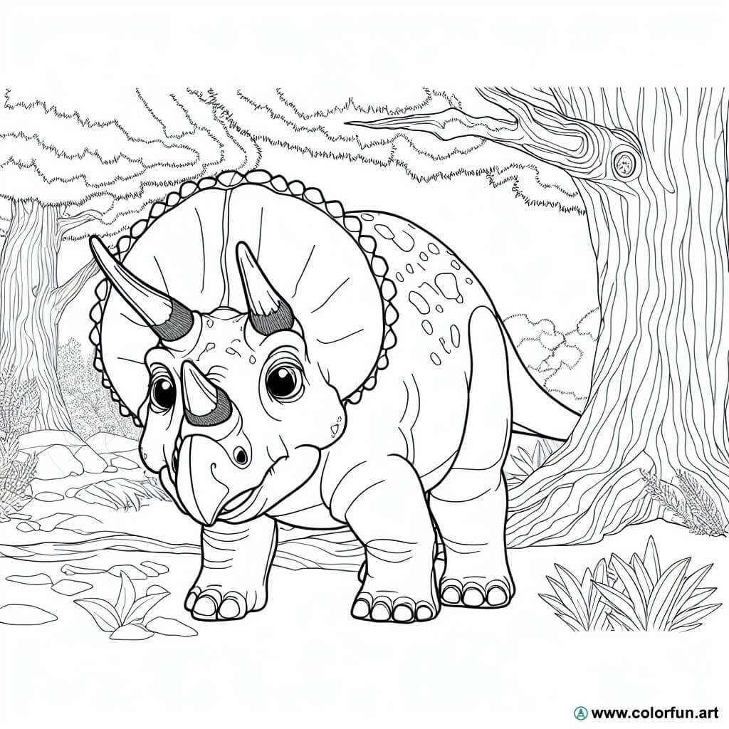 kolorowanka triceratops realistyczny