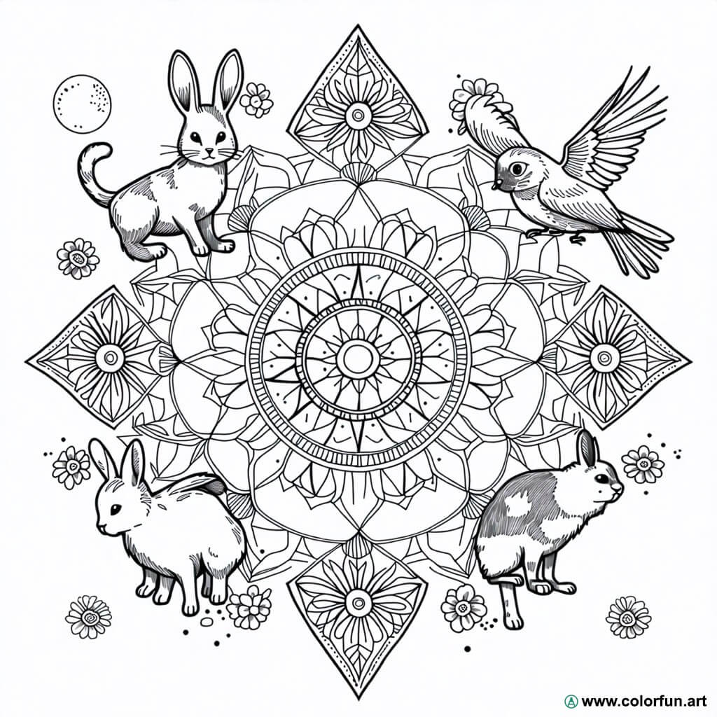 łatwa do podzielenia kolorowanka mandala